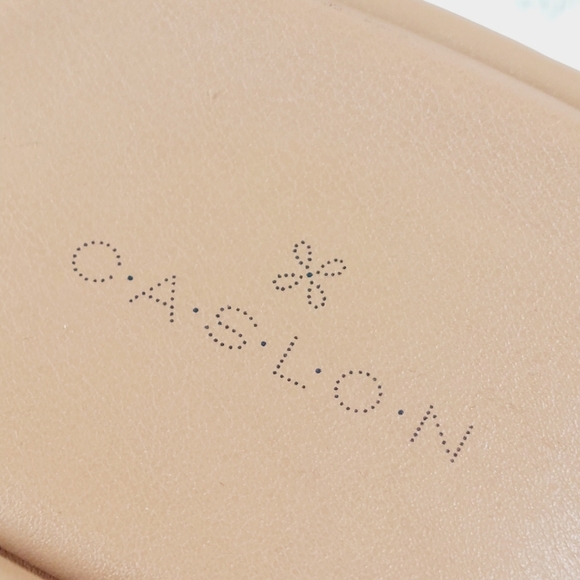 New Caslon Lamia-Lea Block Heel Tan Beige Leather Sandals Slides A824 - Picture 10 of 13